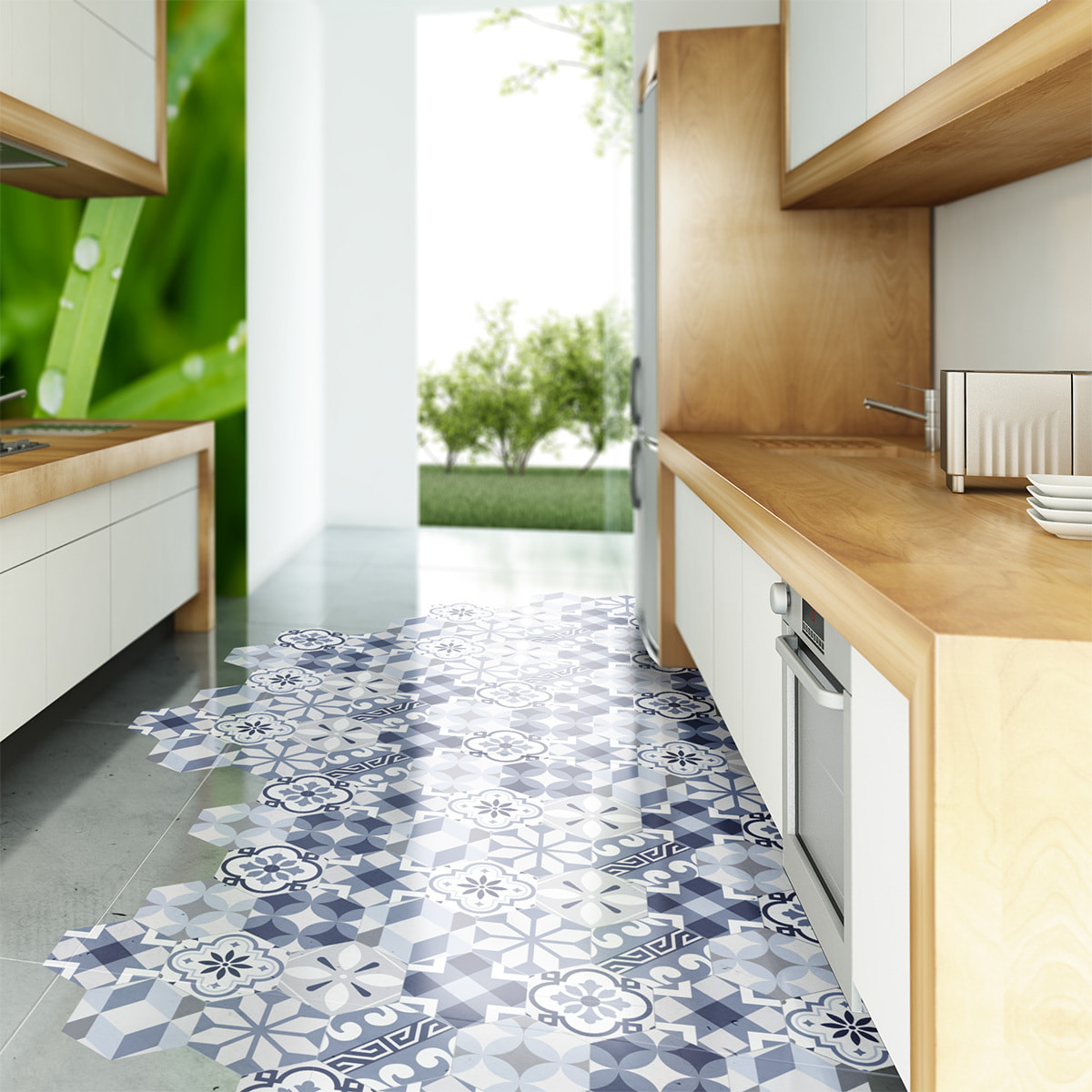 Sticker Sol avec laminat de Protection en Plastique Anti-dérapant | Stickers adhésif Sol - TOMETTES SOL VALERINIO -