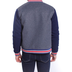 Giubbino in tessuto con logo ricamato