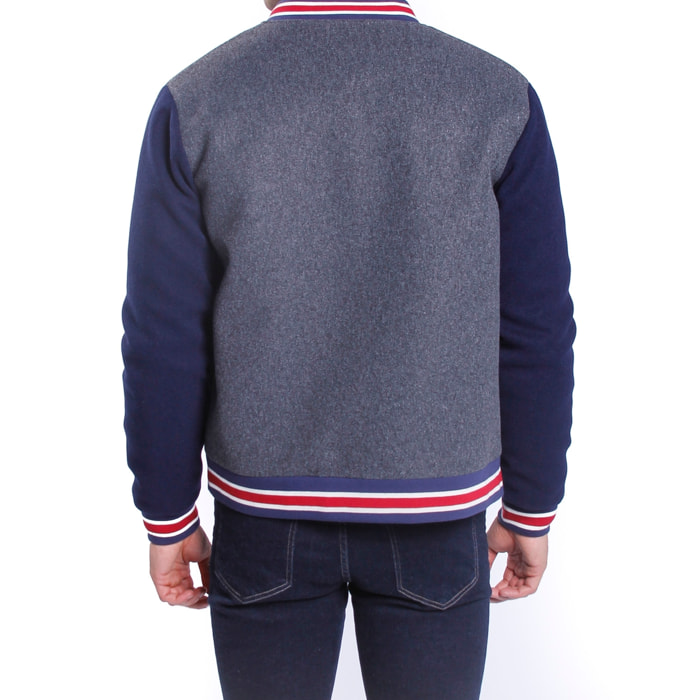 Giubbino in tessuto con logo ricamato