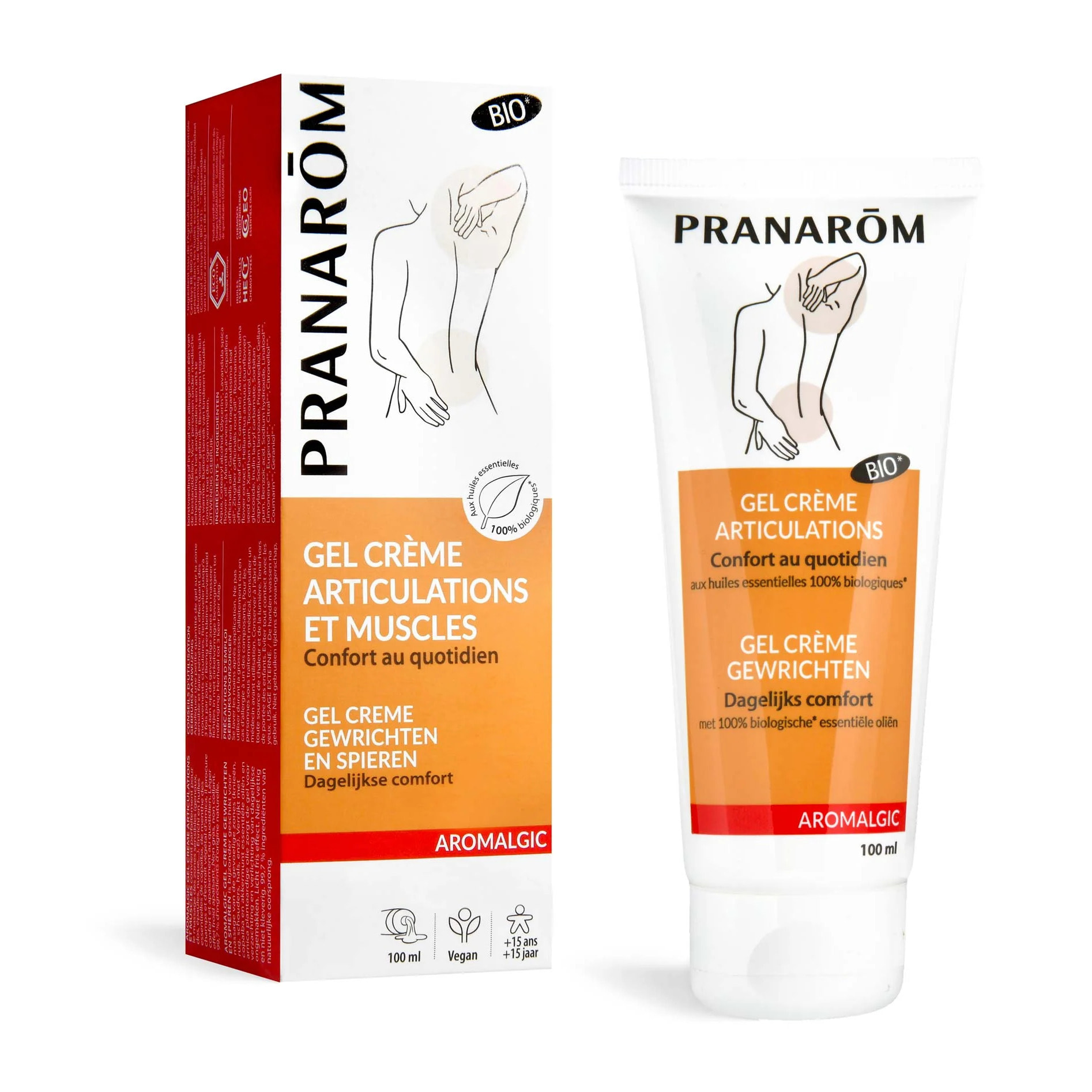 Pranarom - Gel crème - Articulations et muscles - Bio - 100 ml