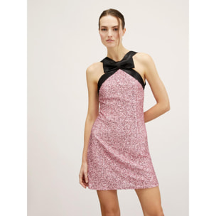 Motivi - Mini dress full paillettes con fiocco - Rosa