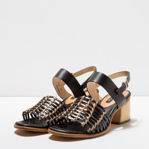 Sandalias S3145 BRAIDED EBONY / VERDISO color Ebony