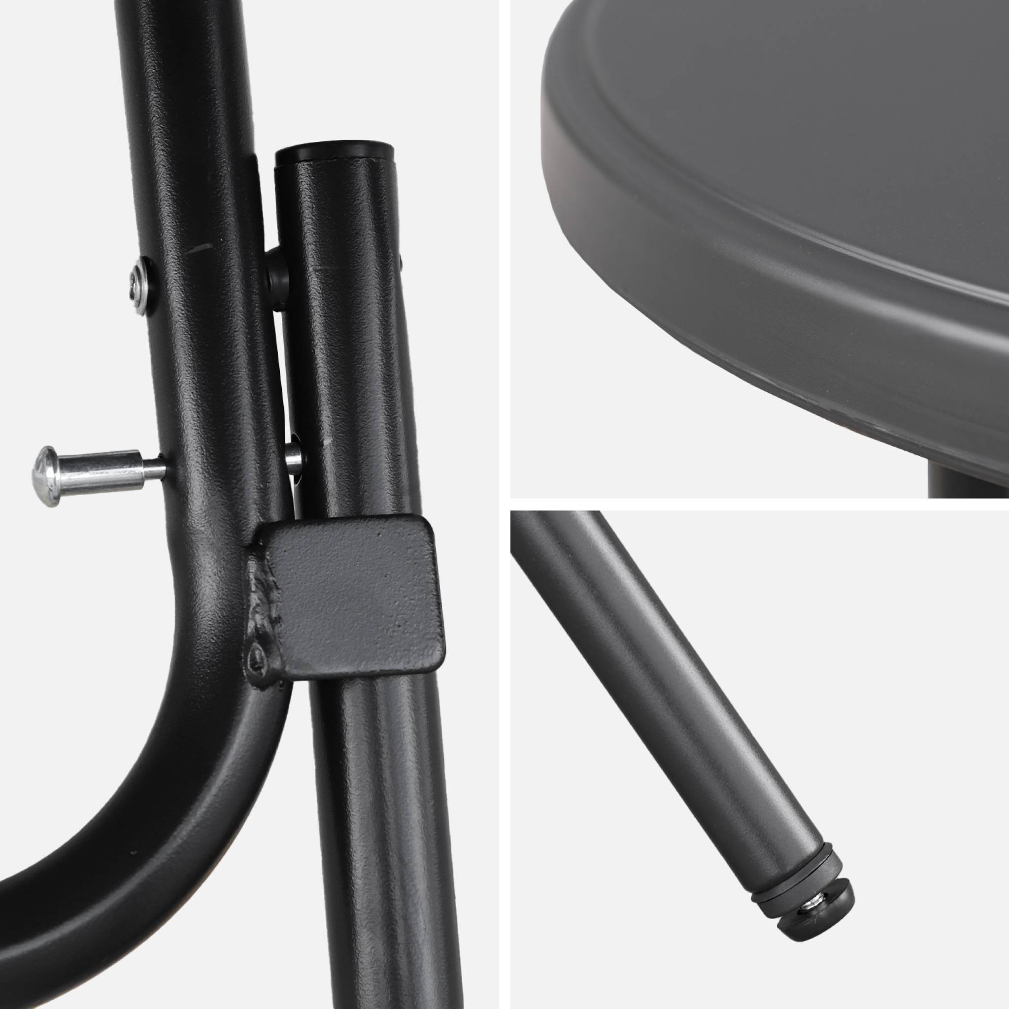 Table de réception, table mange debout pliante acier (lot de 4) GALA X4