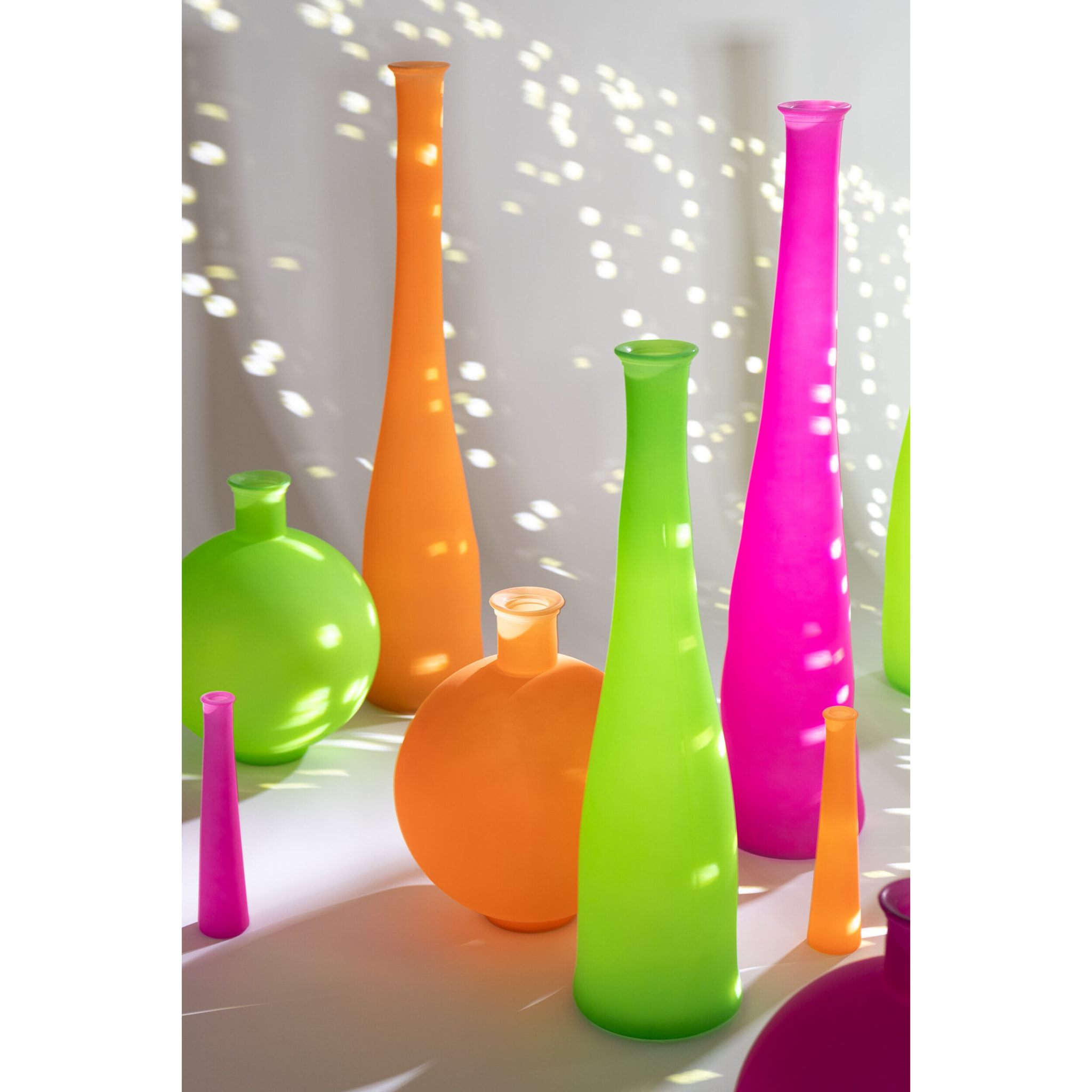 J-Line Vase Bottle Glass Neon Green Small