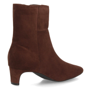 Botines de ante elegantes de tacón bajo femenino