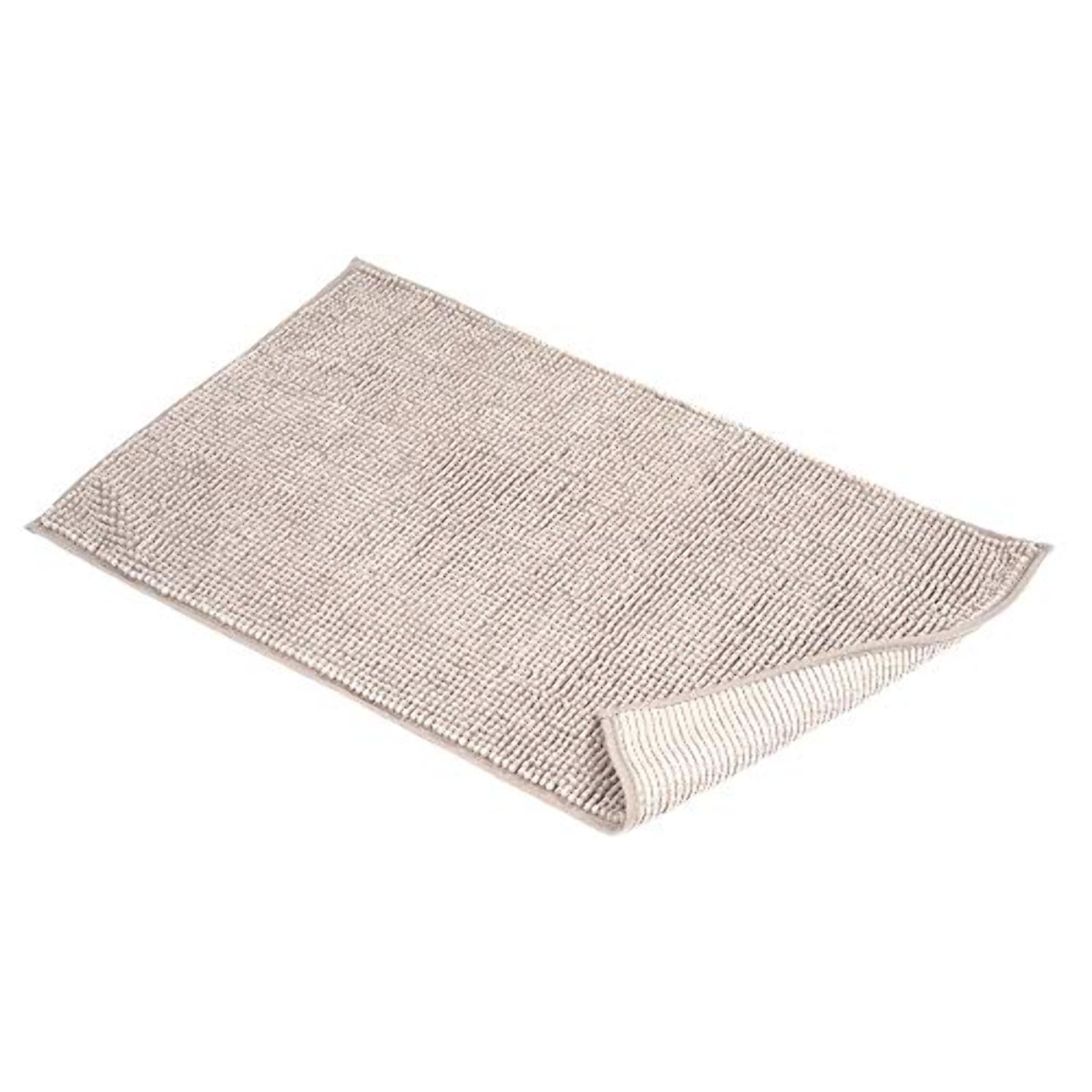 Tappeto Bagno Poppy Beige, Antiscivolo, Tessuto Morbido e Assobente.