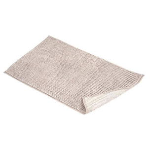 Tappeto Bagno Poppy Beige, Antiscivolo, Tessuto Morbido e Assobente.