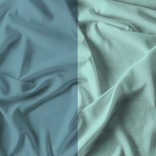 COMPLETO LETTO NATURAL COLOR, 100% Cotone, Made in Italy - OTTANIO/ACQUA