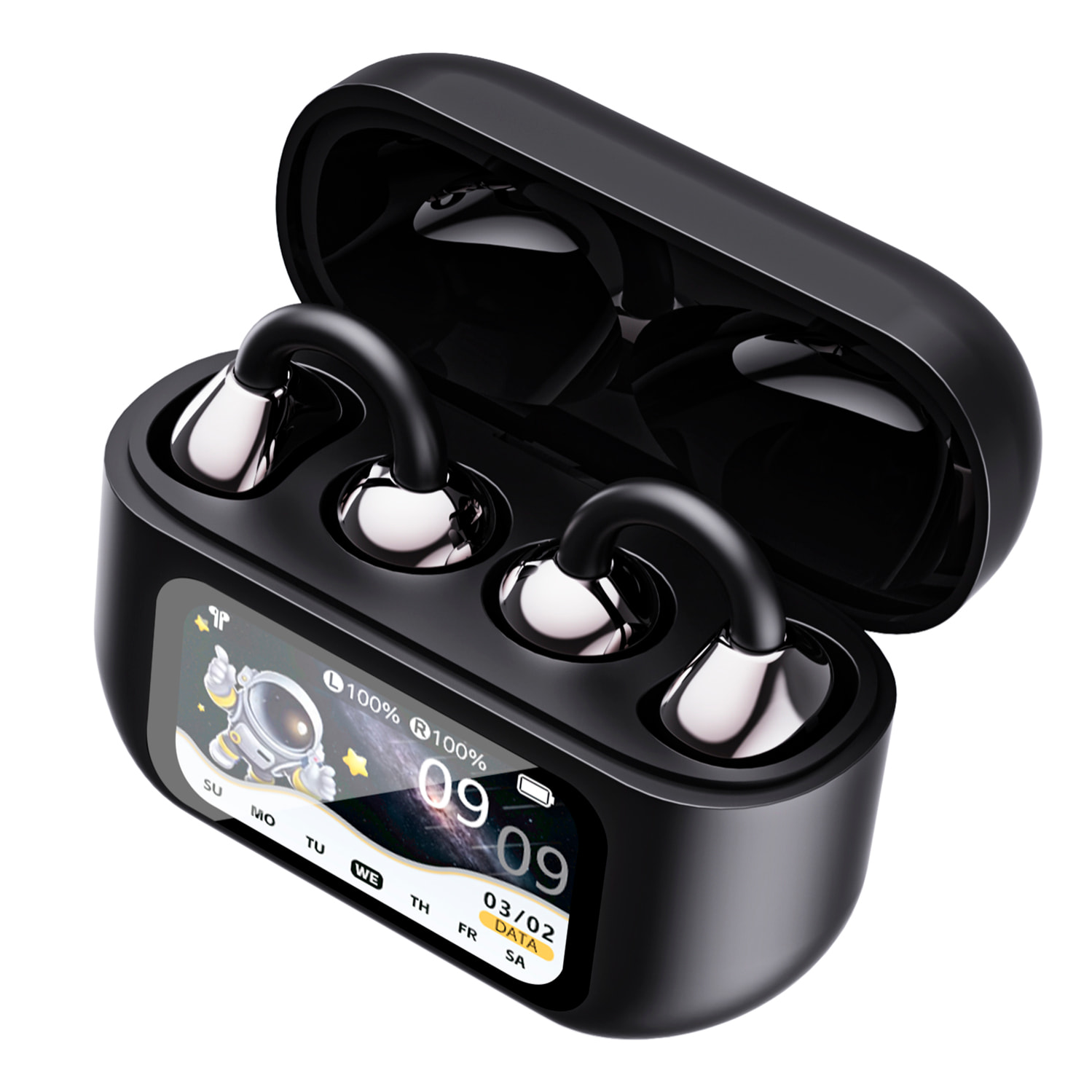 Auriculares deportivos TWS XG-42, bluetooth 6.0. Asistente inteligente con traducción en tiempo real y estación de carga inteligente multifunción con pantalla táctil.