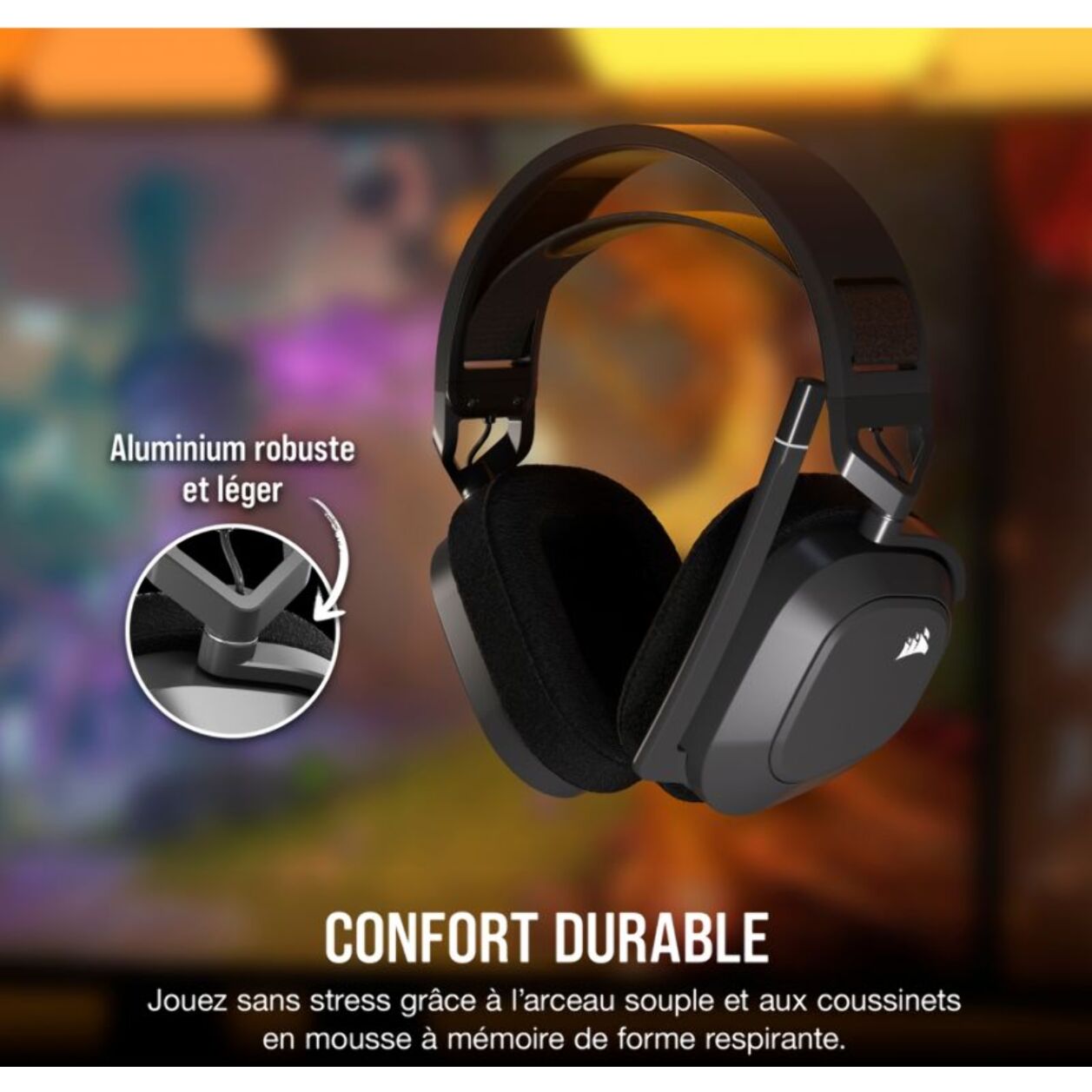 Casque gamer CORSAIR HS80 MAX Wireless Steel Gray