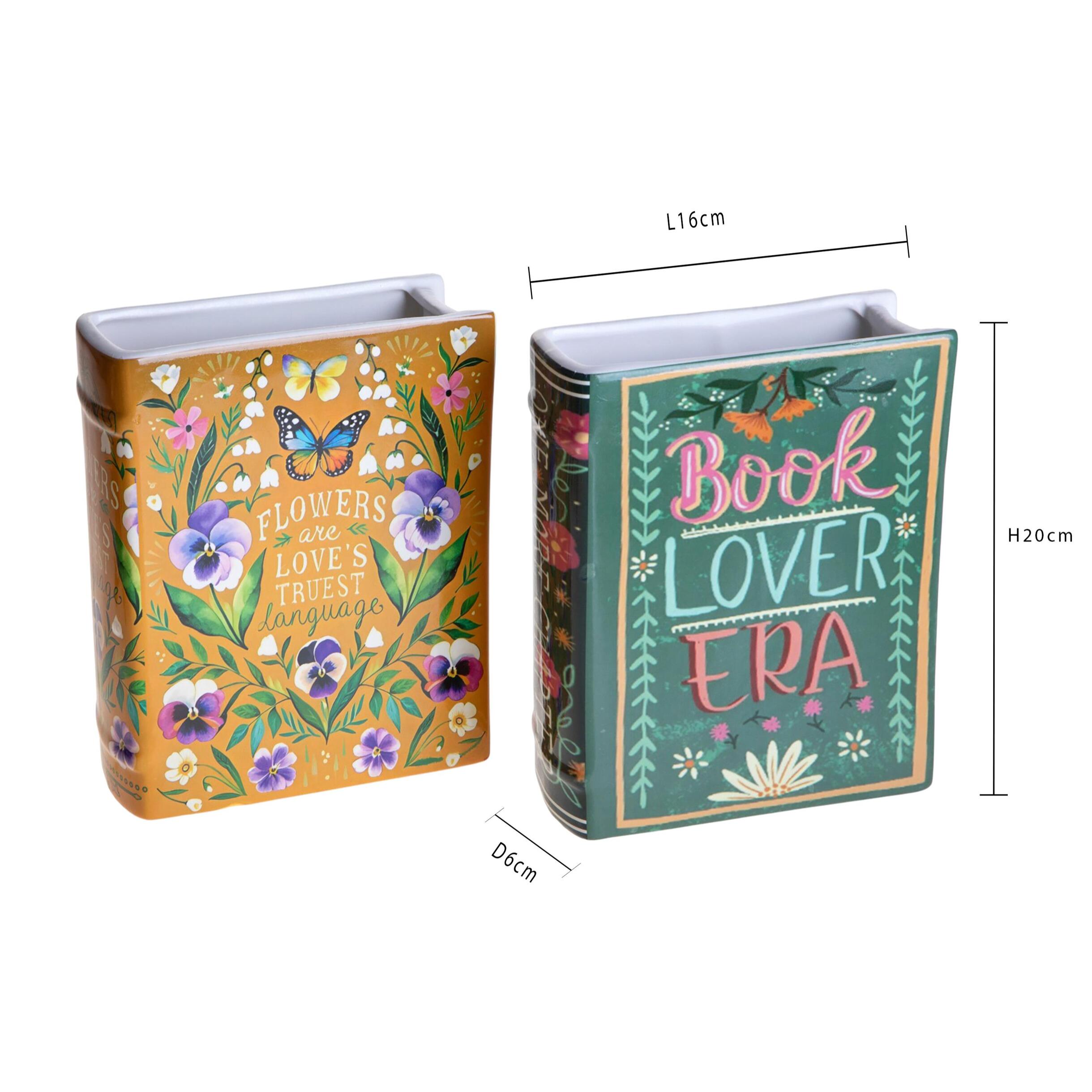 Set 2 vasi a libro - 16xH20x6cm - Pezzi 1 - Bianchi Dino SpA