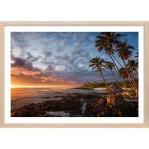 Affiche paysage paradis beach Affiche sous cadre bois