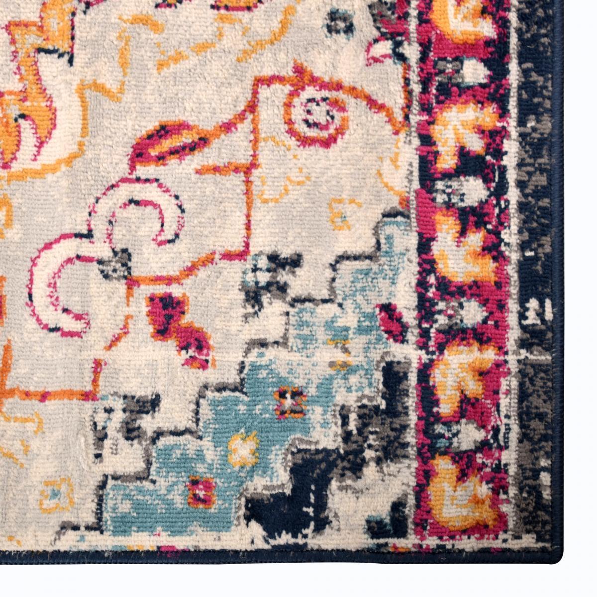 Tapis Lavu motif médaillon traditionnel oriental