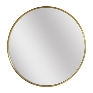 Espejo redondo Halo aluminio dorado 80x80x5 cm