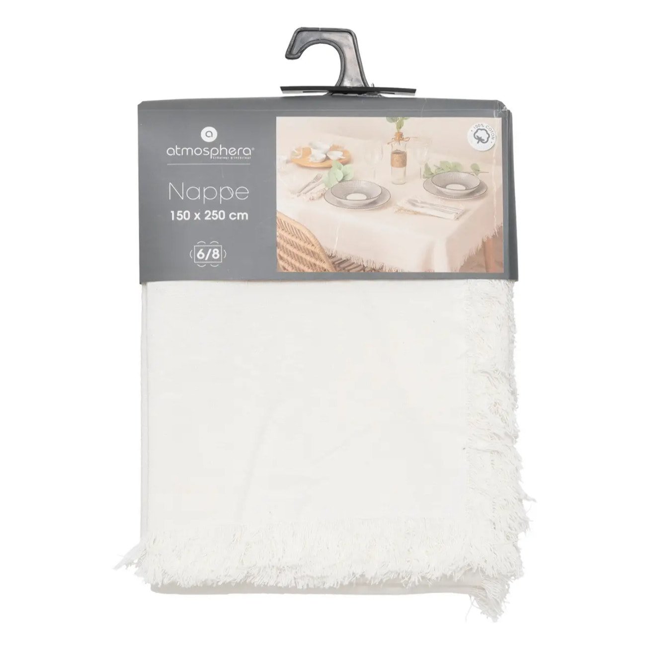 Nappe "Maha" coton blanc 250x150cm