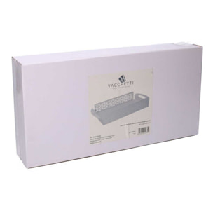 Vassoio in metallo frecce bianco rettangolare cm41x20h6,5