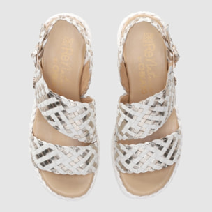 Sandalias de Piel - Blanco - Tacón: 5 cm