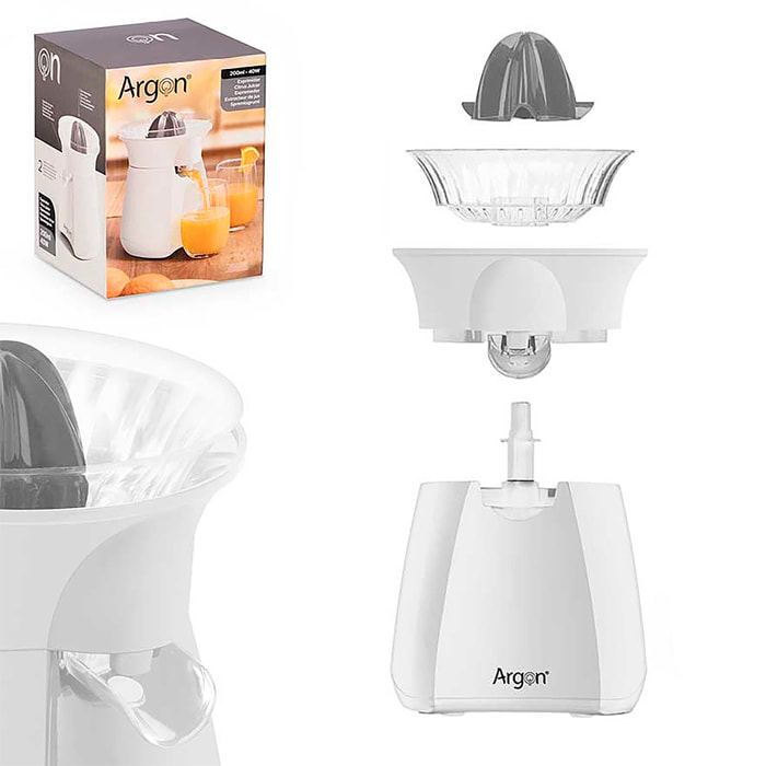 Exprimidor con 200ml de capacidad y 40W de potencia.