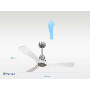 Ventilateur de plafond Réversible  Thermostat Wifi Moteur à courant continu Toits en pente Télécommande Hypersilence Mémoire Shopify Vendible (AUTOMATIQUE)