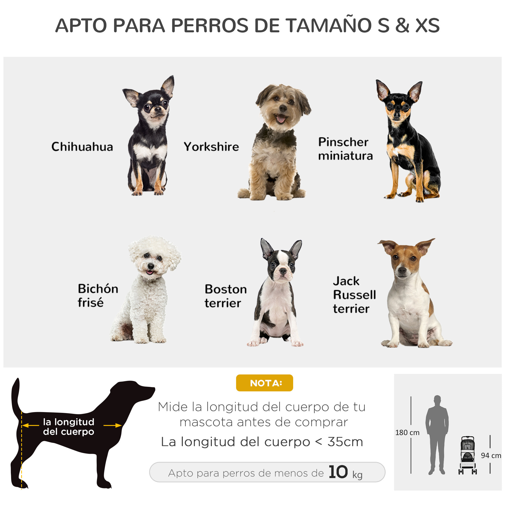 Cochecito para Mascotas Plegable Carrito para Perros con Toldo Ajustable Cesta de Almacenaje y Ruedas con Freno Tela Oxford Marco de Acero 75x46x94 cm Gris