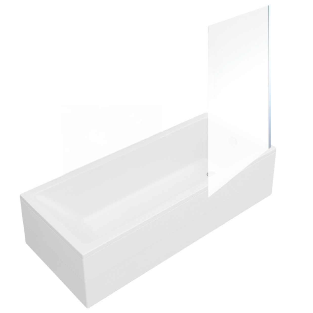 Baignoire rectangulaire Neon 170x75cm + Pare bain droit AURYS Mist 1 chromé profilé droite