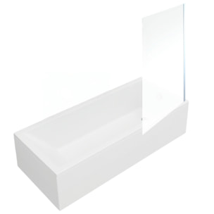 Baignoire rectangulaire Neon 170x75cm + Pare bain droit AURYS Mist 1 chromé profilé droite