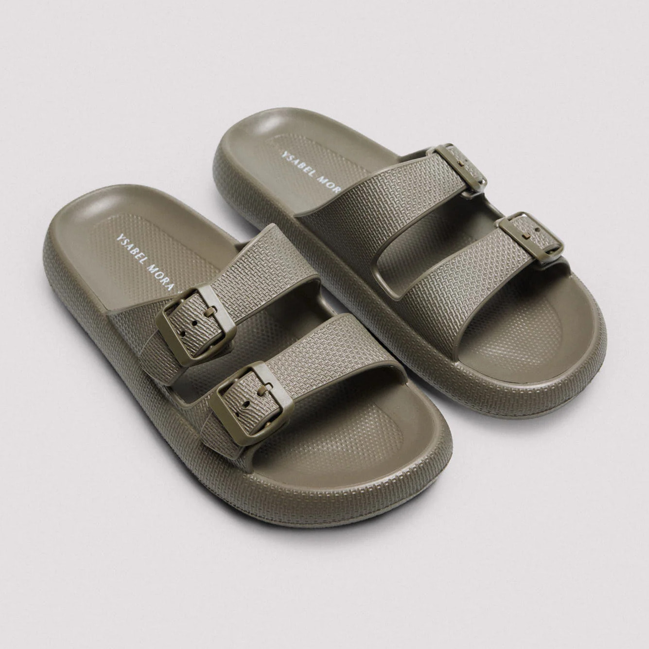 Infradito con fibbia verde kaki