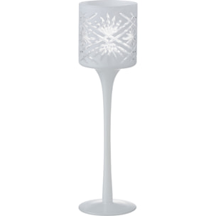 J-Line photophore sur Pied Santorini - verre - blanc - small