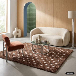 Tapis intérieur à pois marron et crème ENO