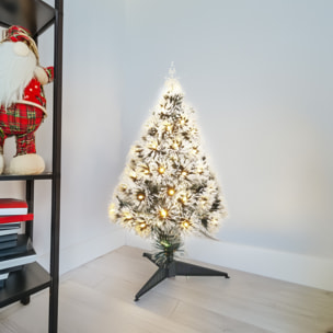 Árbol de navidad de fibra óptica con 60 luces led blanco cálido y 8 funciones de color h.60cm