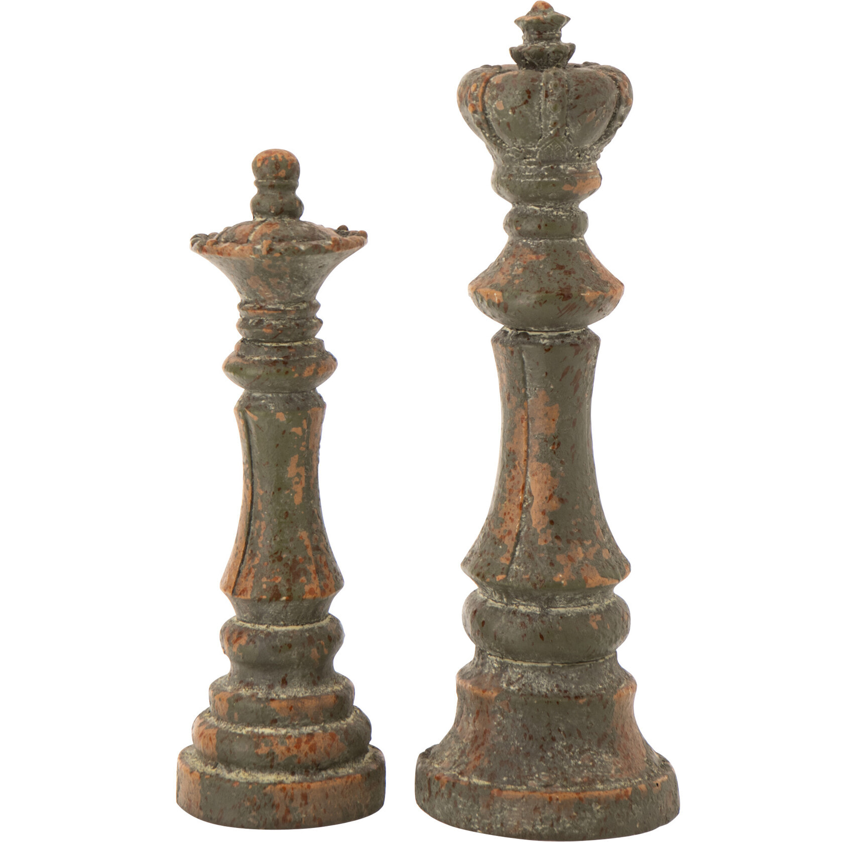 J-Line Pièces D'échecs Extérieure Antique - polyrésine - vert foncé - 2 pièces