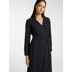 Elena Mirò - Wrap dress con faja - Negro