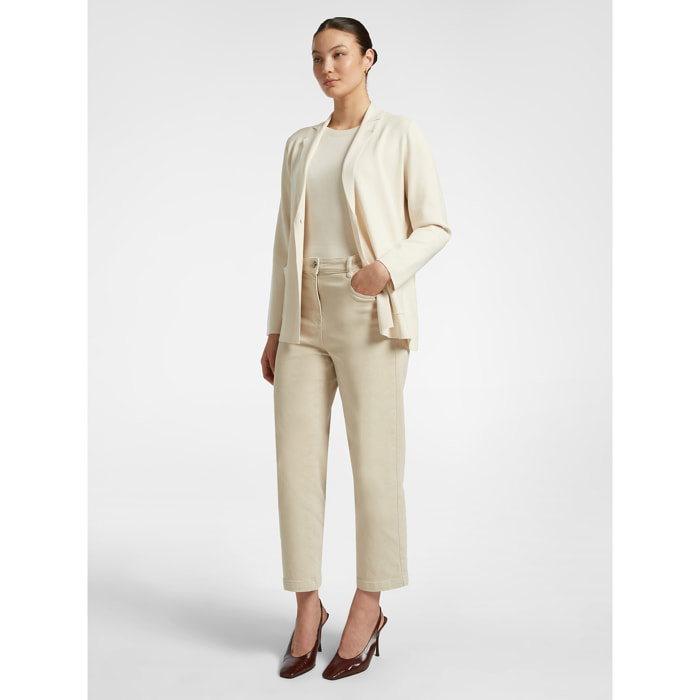 Elena Mirò - Pantaloni cropped cinque tasche in drill - Beige