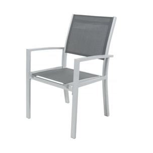 Table extensible et chaises de jardin en aluminium "Lagos" - 200/320 x 105 x 76 cm - 12 places - Gris foncé