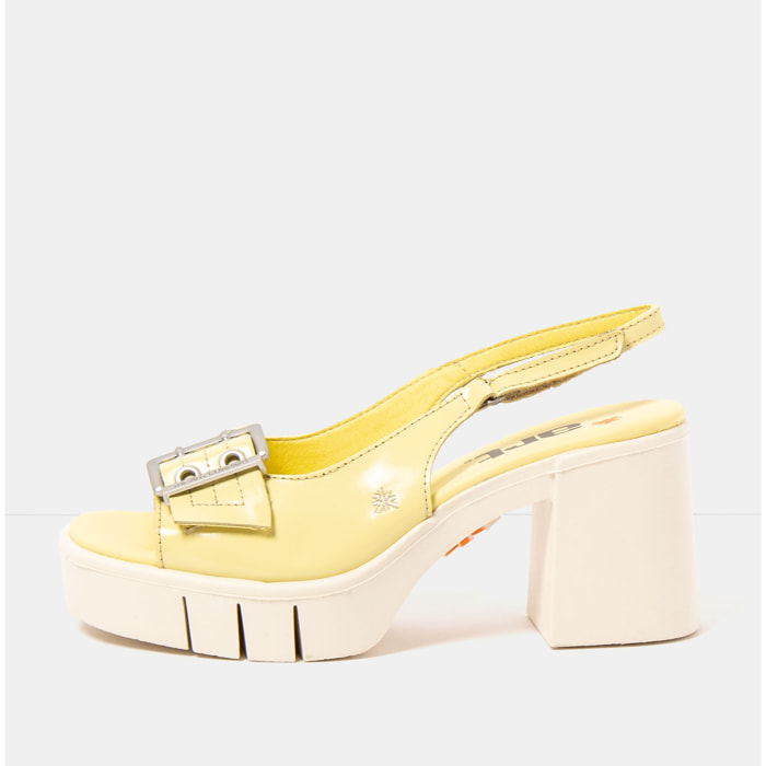 Sandalias con tacón 1994 SHINNY PALE YELLOW/ EIVISSA color Pale yellow