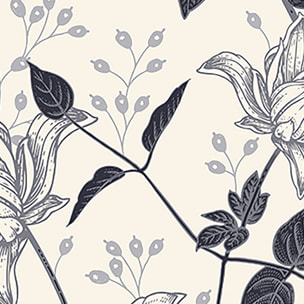 Papier peint panoramique Pivoine b&w  Intissé