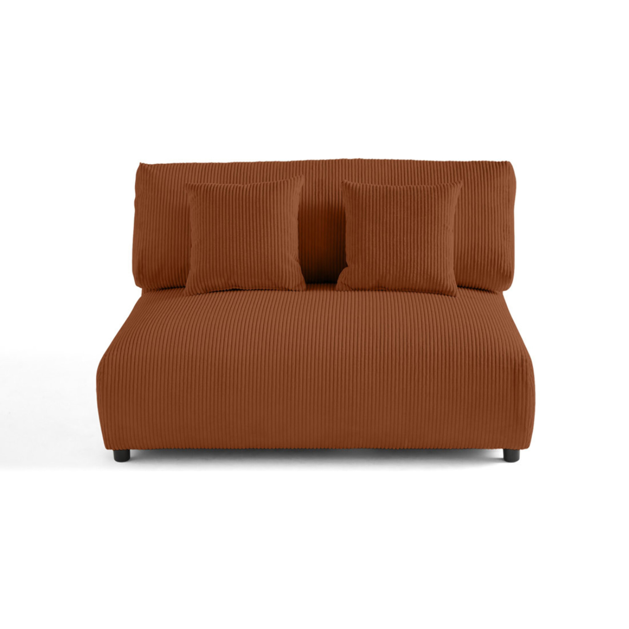Garance - module d'assise 2 places - en velours côtelé - Terracotta