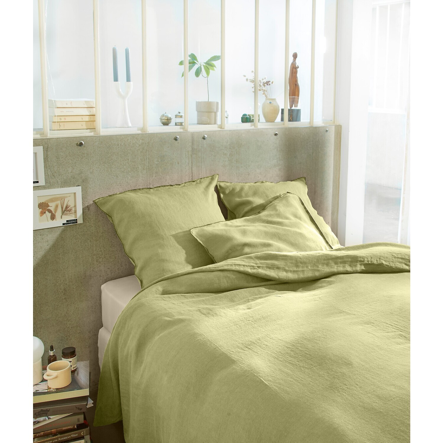 Parure Housse De Couette 3pcs 100% lin LavÉ 160g Beurre