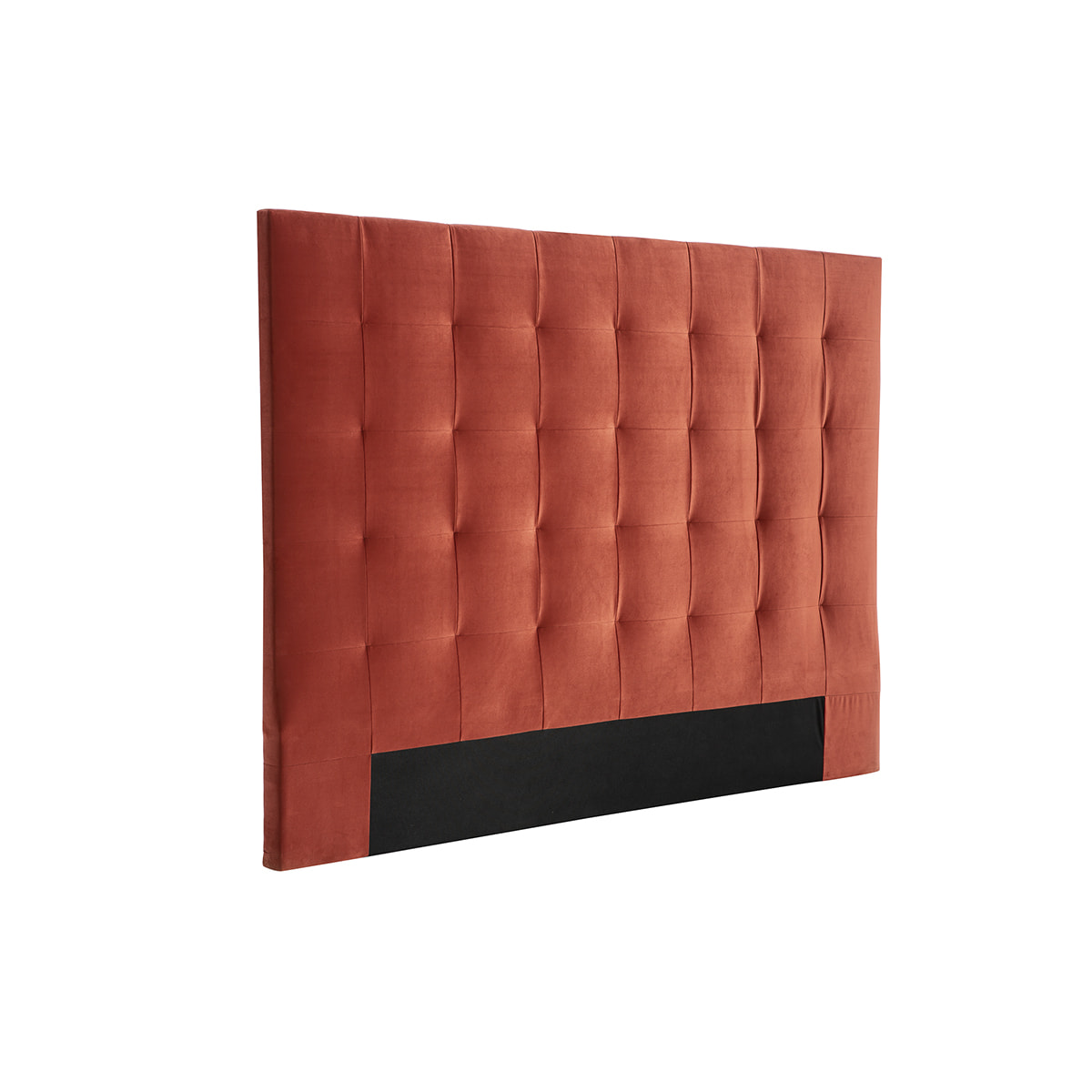 Tête de lit capitonnée en tissu velours terracotta L160 cm HALCIONA