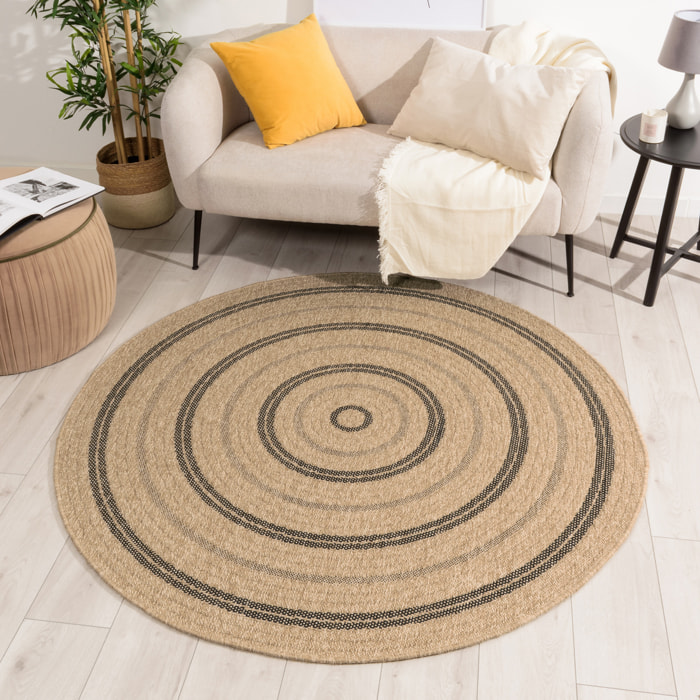 Nature - tapis effet jute noir