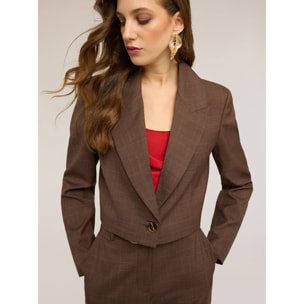 Motivi - Giacca spencer fantasia check - Marrone