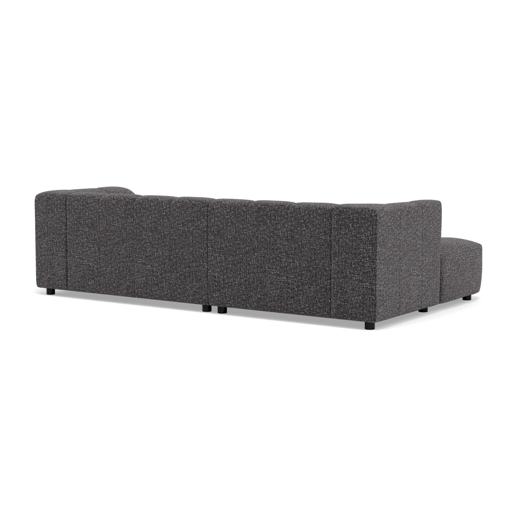Curtis - canapé d'angle gauche 4 places avec accoudoir en tissu texturé - Gris foncé