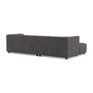 Curtis - canapé d'angle gauche 4 places avec accoudoir en tissu texturé - Gris foncé