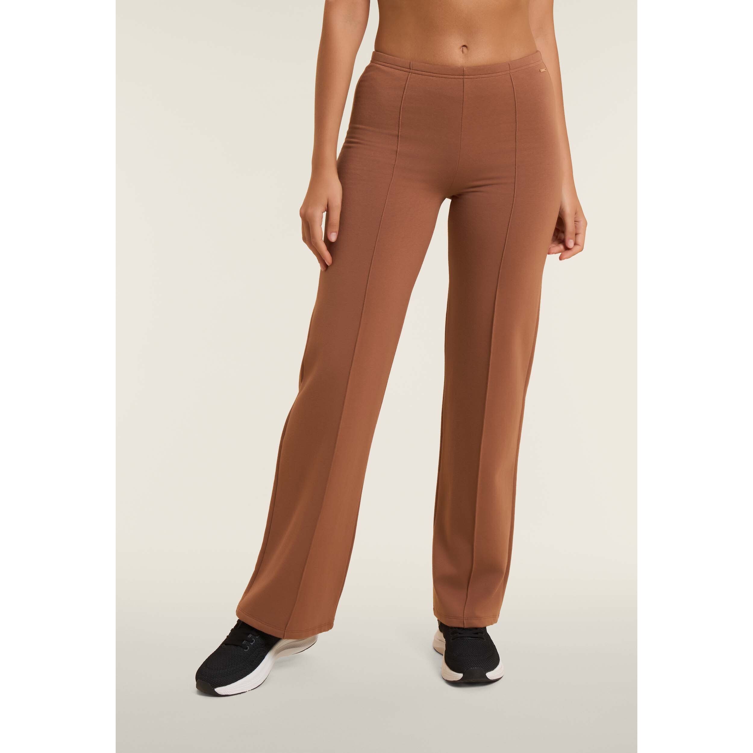 Pantaloni donna wide leg con cucitura centrale