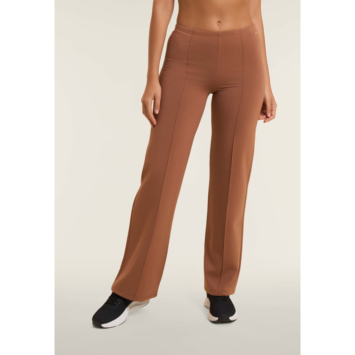 Pantaloni donna wide leg con cucitura centrale