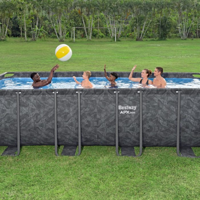 Bestway Piscine hors sol tubulaire rectangulaire Bestway APX 365 - 549 x 274 x 132 cm gris foncé