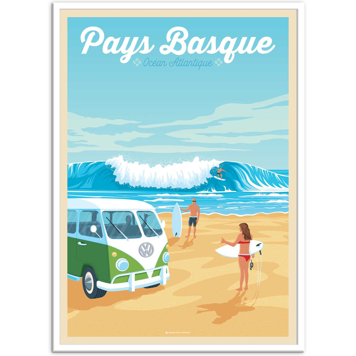Affiche - Pays Basque Van Surf - Olahoop Travel Posters
