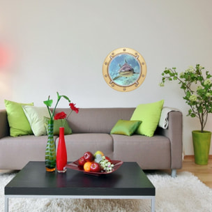 Stickers muraux 3D | Sticker Mural Autocollant effet REQUIN DESIGN - Stickers adhésifs 3D Chambre Salon Trompe l'oeil
