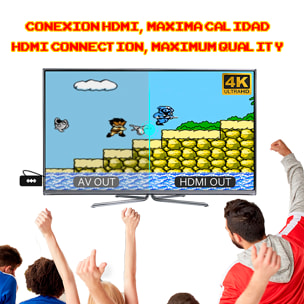 Consola videojuegos Y2 PLUS conexión a tu pantalla TV. Soporta 4K. Incluye 1800 juegos.