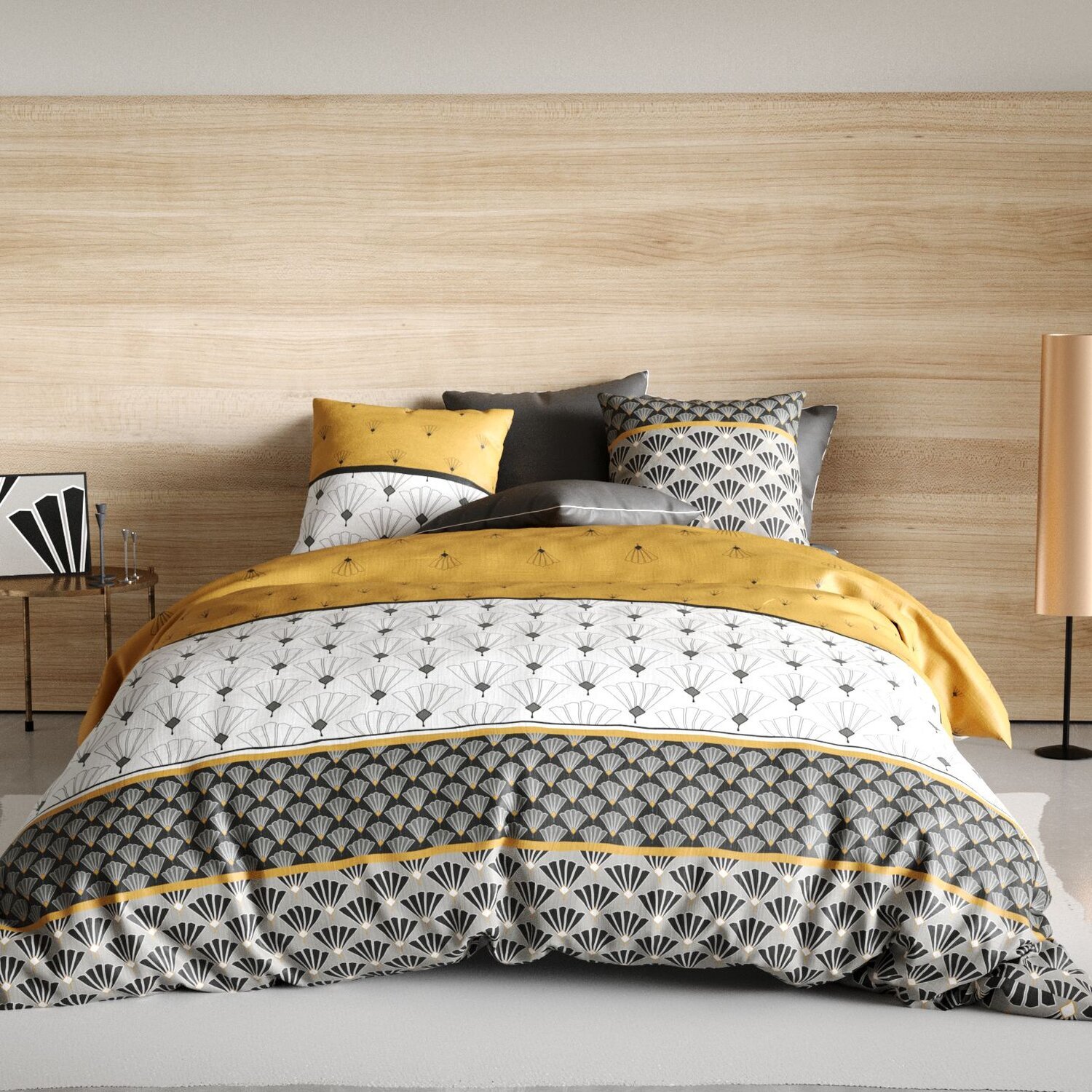 Parure housse de couette imprimé 100% coton - léo